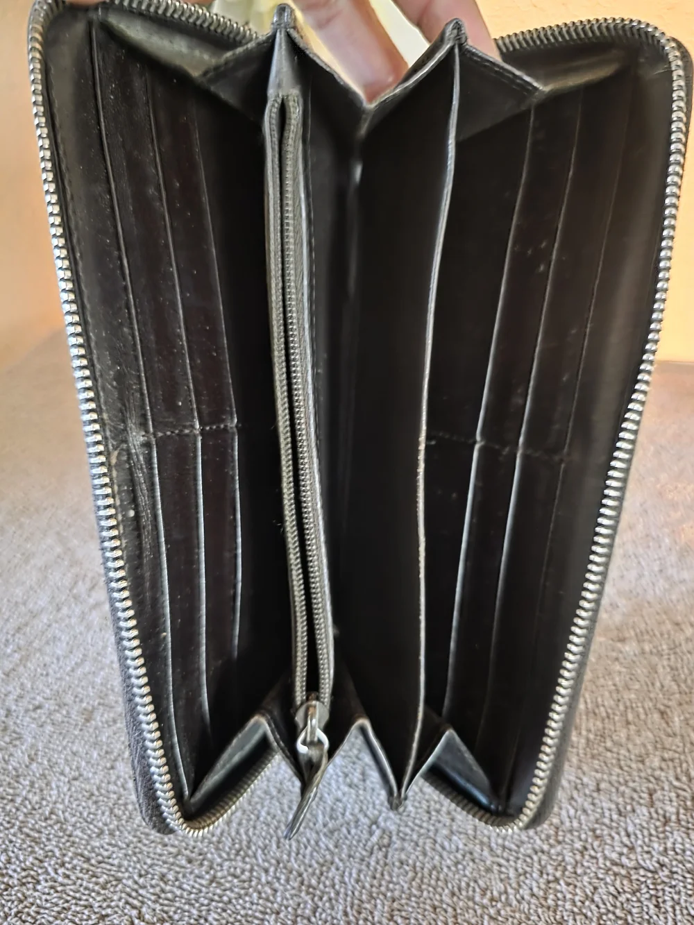 Gucci Brown GG Canvas Wallet Trio with Dark Brown Trim